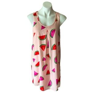 Everly Women’s Pastel Pink Watermelon Mini Tank Dress Size Medium